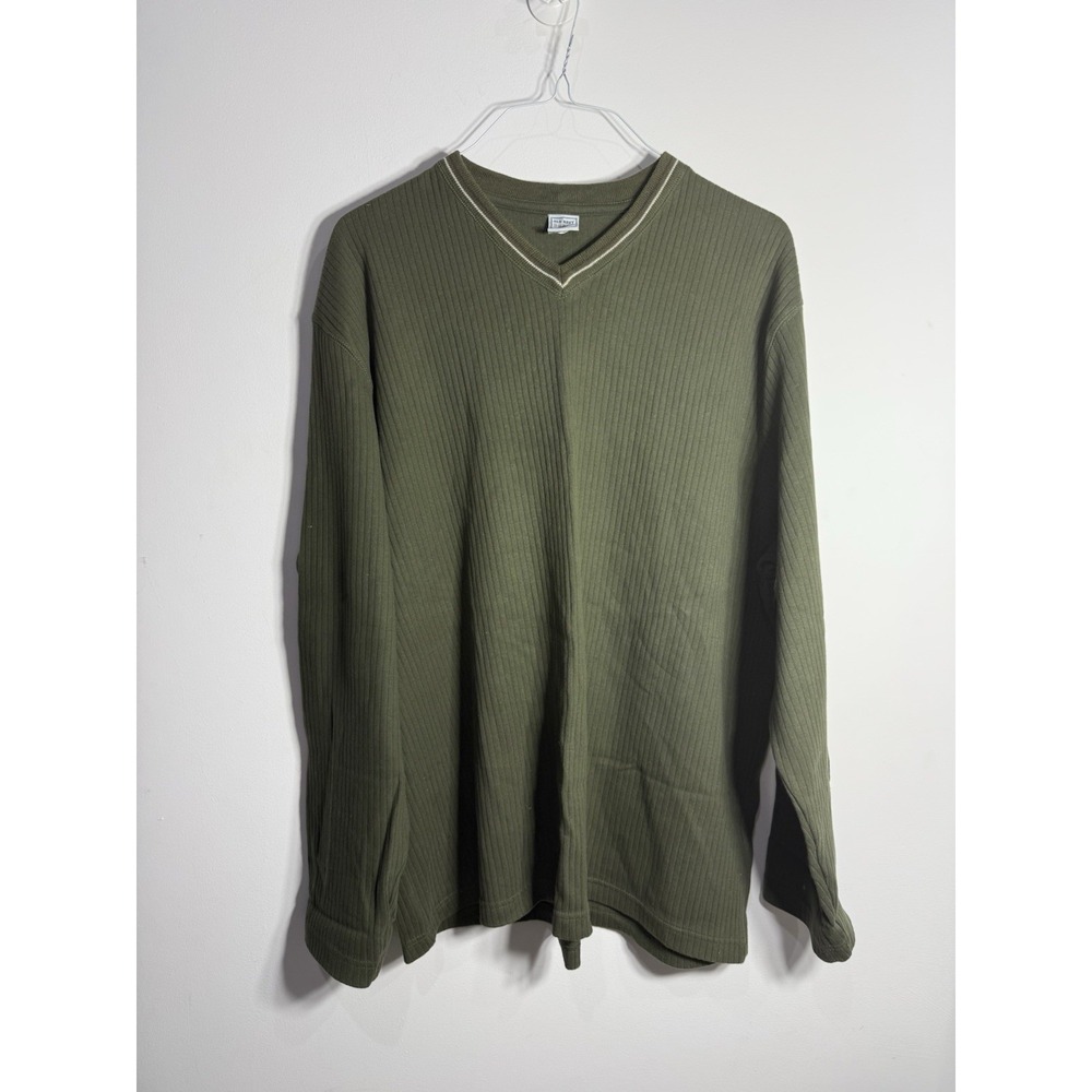 Old Navy Ribbed Long Sleeve‎ Size XXL Green V Neck Shirt Y2K 2000s Pre-owned